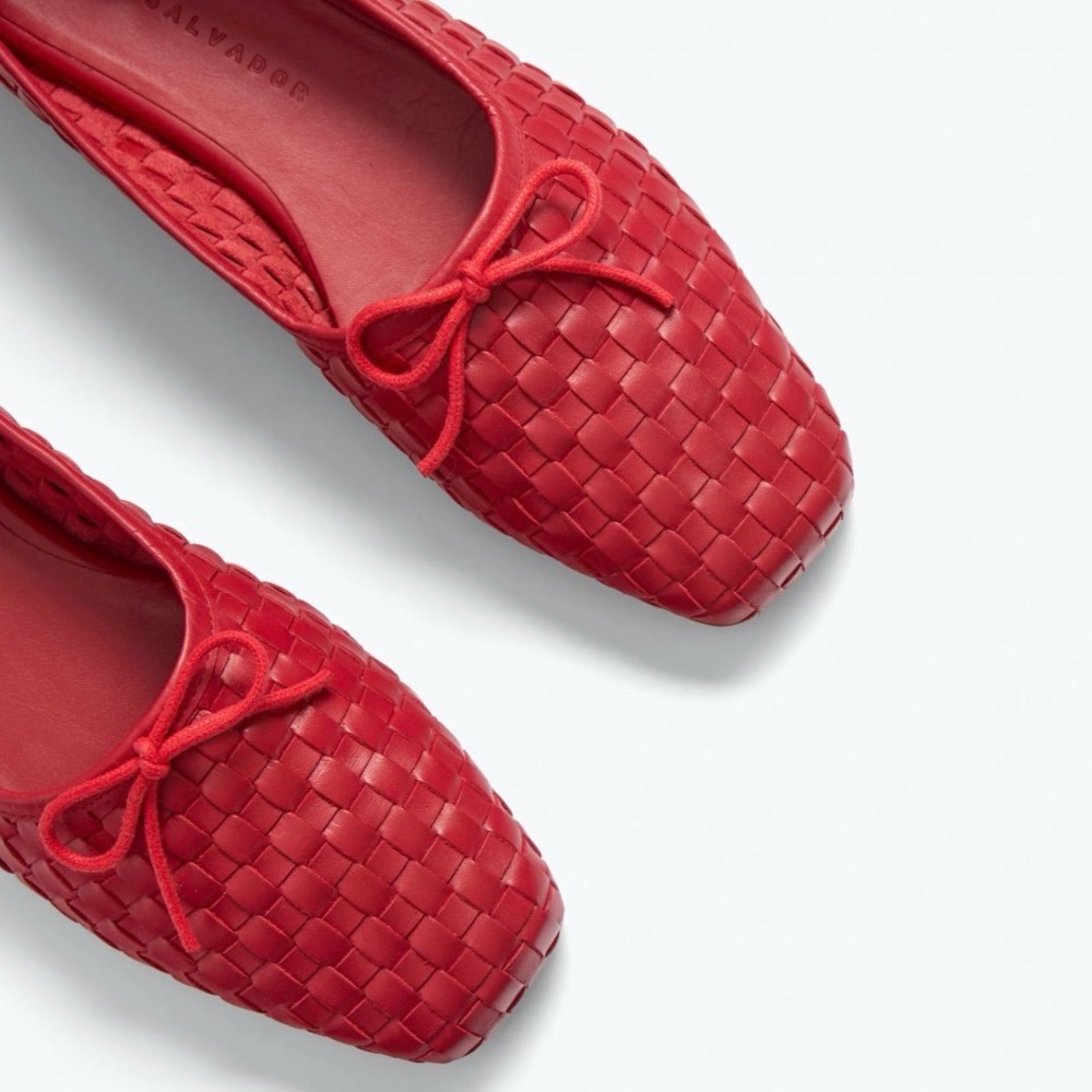 EUC Freda Salvador Jada Square Toe Ballet Flats in Red Size 10 - Picture 2 of 16